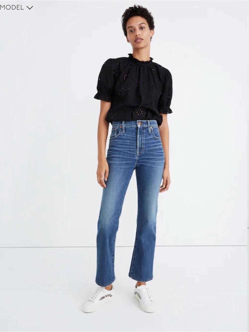 Madewell Dark Blue High-Rise Straight Jeans